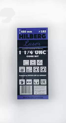 Алмазная буровая коронка 182*450 мм 1 1/4" UNC Hilberg Laser HD722 - интернет-магазин «Стронг Инструмент» город Москва