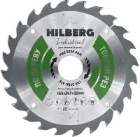 Пильный диск по дереву 165*30*1.6*24T Hilberg HWT160