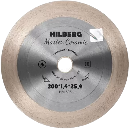Алмазный диск по керамограниту 200*25.4*25*1.4мм Master Ceramic Hilberg HM505