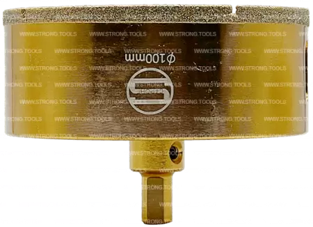 Алмазная коронка по керамике с центр. сверлом 100мм (Gold) Strong СТК-06700100
