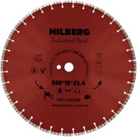 Алмазный диск по железобетону 500*25.4/12*10*4.0мм Industrial Hard Laser Hilberg HI811 - интернет-магазин «Стронг Инструмент» город Москва