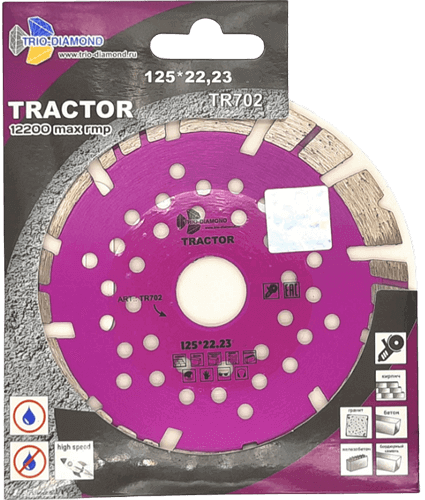 Диск алмазный отрезной Tractor 125*22.23*12*2.1мм Trio-Diamond TR702 - интернет-магазин «Стронг Инструмент» город Москва
