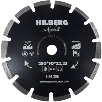 Алмазный диск по асфальту 230*22.23*10*2.3мм Asphalt Laser Hilberg HM305 - интернет-магазин «Стронг Инструмент» город Москва