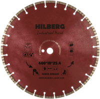 Алмазный диск по железобетону 400*25.4/12*10*3.6мм Industrial Hard Laser Hilberg HI809 - интернет-магазин «Стронг Инструмент» город Москва