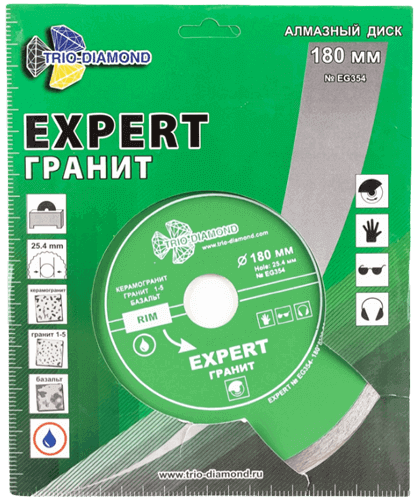 Алмазный диск по керамике 180*25.4*8*1.8мм Expert Гранит Trio-Diamond EG354 - интернет-магазин «Стронг Инструмент» город Москва