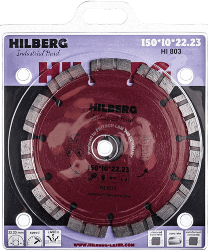 Алмазный диск по железобетону 150*22.23*10*2.5мм Industrial Hard Laser Hilberg HI803 - интернет-магазин «Стронг Инструмент» город Москва