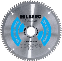 Пильный диск по алюминию 216*30*Т80 Industrial Hilberg HA216 - интернет-магазин «Стронг Инструмент» город Москва