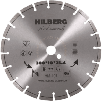 Алмазный диск по железобетону 300*25.4/12*10*3.0мм Hard Materials Laser Hilberg HM107 - интернет-магазин «Стронг Инструмент» город Москва