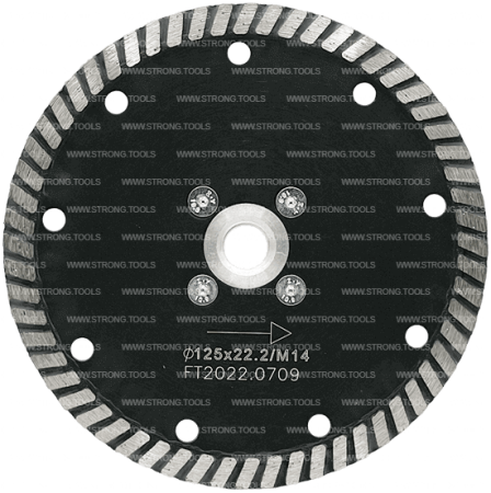 Алмазный диск с фланцем 125*М14*10*3.0мм Turbo Strong СТД-18200125