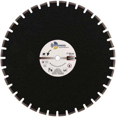 Алмазный диск по асфальту 600*25.4/12*10*4.2мм Grand Asphalt Trio-Diamond GA777 - интернет-магазин «Стронг Инструмент» город Москва