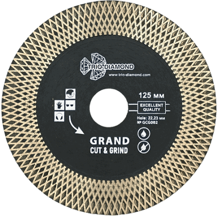Алмазный диск 125*22.23*25*1.7мм Grand Cut & Grind Trio-Diamond GCG002
