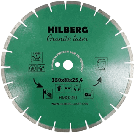 Алмазный диск по граниту 350*25.4/12*10*3.2мм Granite Laser Hilberg HMG350 - интернет-магазин «Стронг Инструмент» город Москва