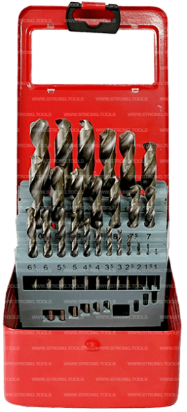 Набор сверл по металлу из 25 предметов 1.0-13.0мм Strong СТС-021000025 - интернет-магазин «Стронг Инструмент» город Москва