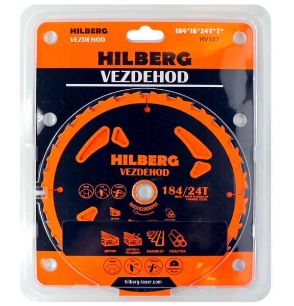 Универсальный пильный диск 184*16*24Т Vezdehod Hilberg HV187 - интернет-магазин «Стронг Инструмент» город Москва