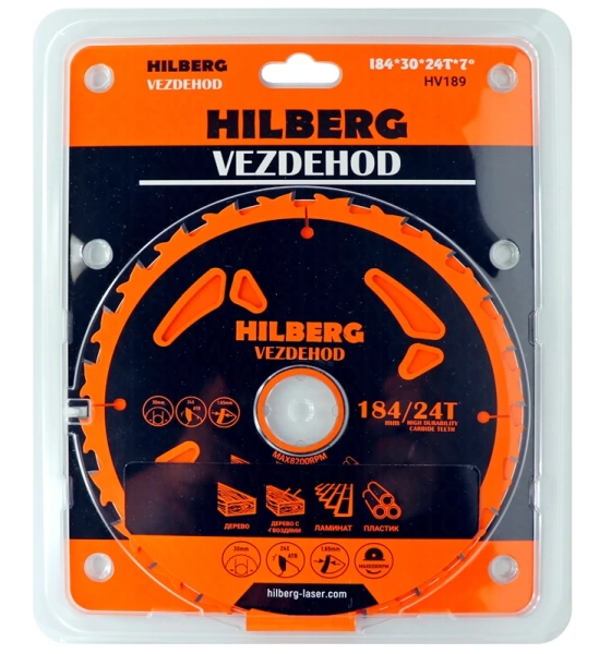 Универсальный пильный диск 184*30*24Т Vezdehod Hilberg HV189 - интернет-магазин «Стронг Инструмент» город Москва