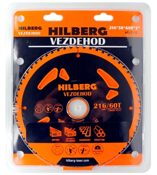 Универсальный пильный диск 216*30*60Т Vezdehod Hilberg HV218 - интернет-магазин «Стронг Инструмент» город Москва