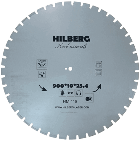 Алмазный диск по железобетону 900*25.4/12*10*5.5мм Hard Materials Laser Hilberg HM118 - интернет-магазин «Стронг Инструмент» город Москва