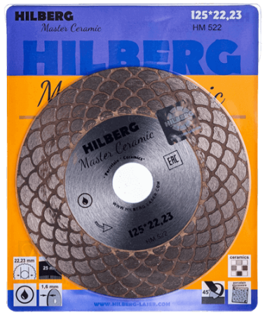 Алмазный диск по керамограниту 125*22.23*25*1.6мм Master Ceramic Hilberg HM522 - интернет-магазин «Стронг Инструмент» город Москва