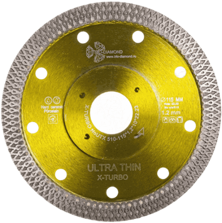Алмазный диск по керамике 115*22.23*10*1.2мм X-Turbo Trio-Diamond UTX510