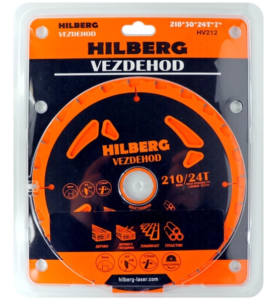 Универсальный пильный диск 210*30*24Т Vezdehod Hilberg HV212 - интернет-магазин «Стронг Инструмент» город Москва